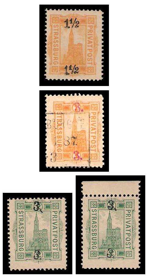 12.1886 Germany Private Mail Straßburg Mi A 7/9 collection 01