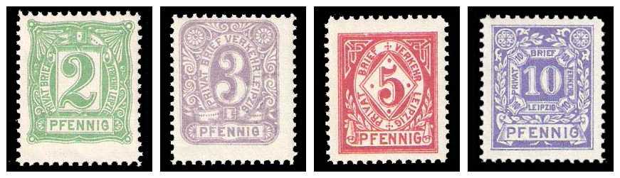 1887 Germany Private Mail Leipzig Mi C 10/13