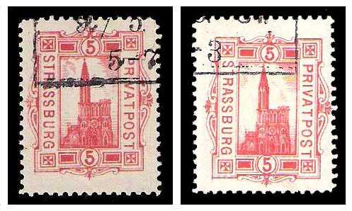 18/87 Germany Private Mail Straßburg Mi A 16/19 collectin 01