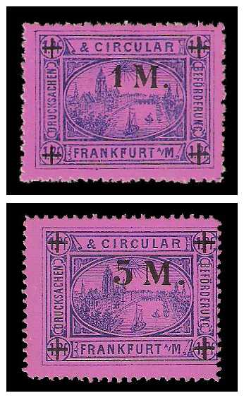 1.1887 Germany Private Mail Frankfurt a.M. Mi B 7/9 collection 01