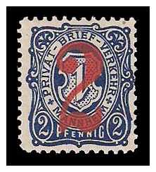 1.1887 Germany Private Mail Mannheim Mi A 3