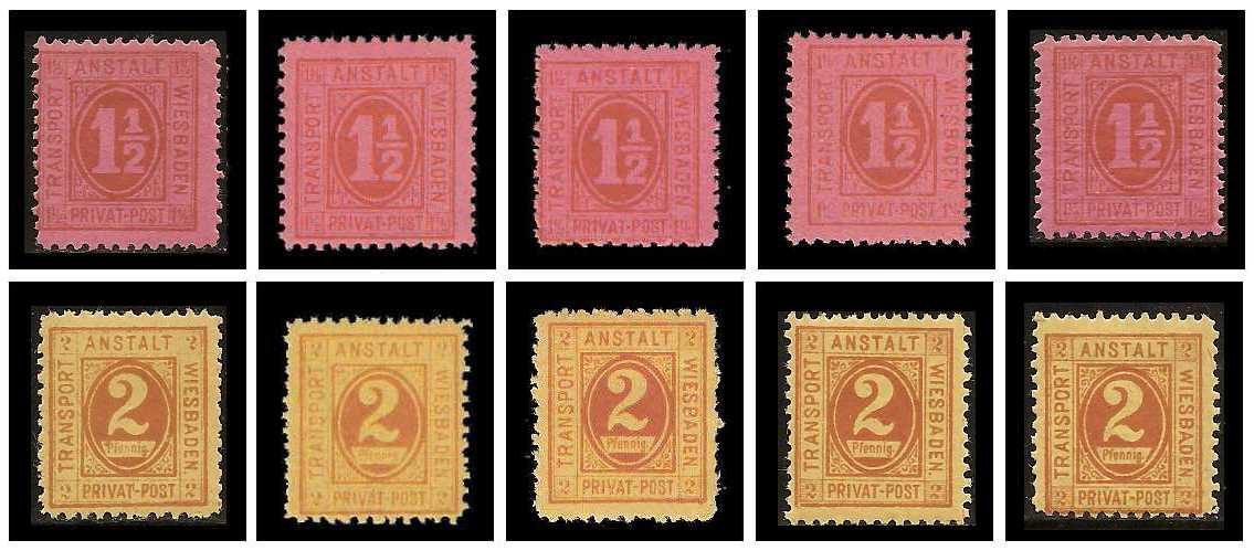 1.1887 Germany Private Mail Wiesbaden Mi 4/5 collection 01