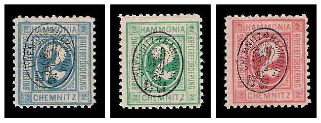 3.1887 Germany Private Mail Chemnitz Mi A 10/12