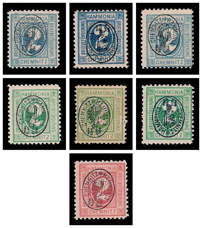 3.1887 Germany Private Mail Chemnitz Mi A 10/12 collection 01