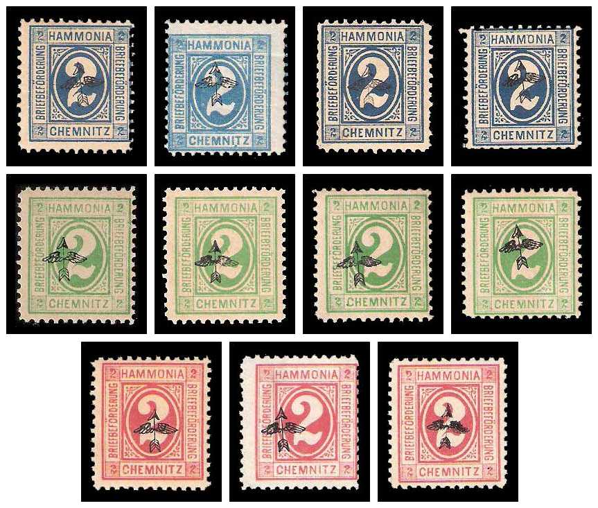5.1887 Germany Private Mail Chemnitz Mi A 19/21 collection 01