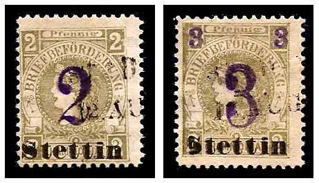 5.1887 Germany Private Mail Stettin Mi A 7/8