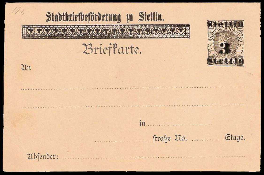 10.5.1887 Germany Private Mail Stettin Mü A P1