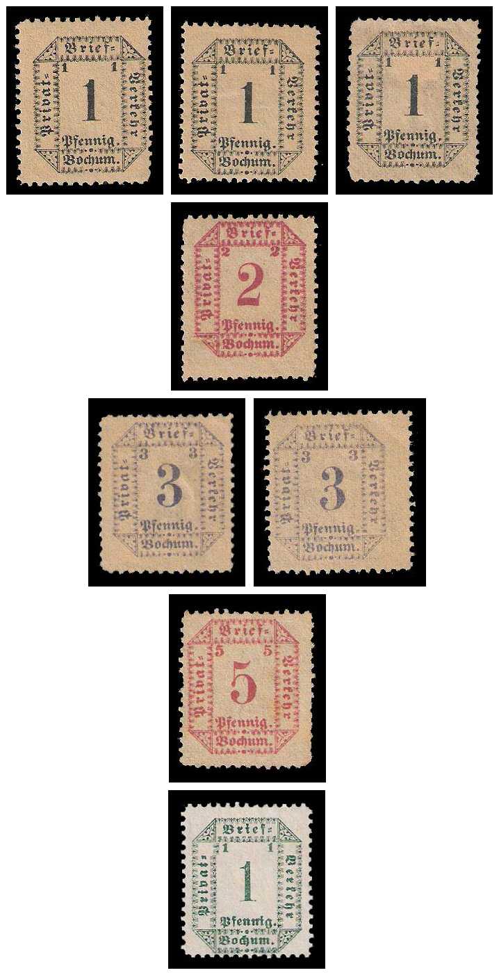 6.1887 Germany Private Mail Bochum A 15/22 collection 01