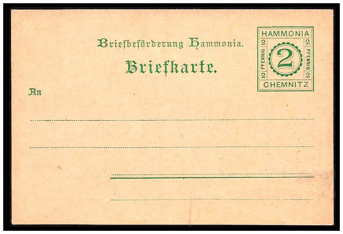 19.6.1887 Germany Private Mail Chemnitz MzE A LC 21