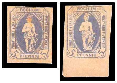 7.1887 Germany Private Mail Bochum Mi A 27/30 collection 02