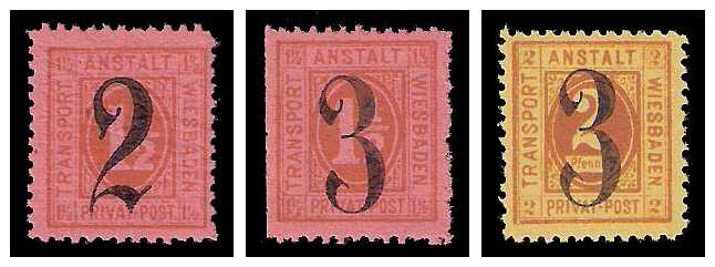 7.1887 Germany Private Mail Wiesbaden Mi 15/17