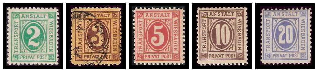 7.1887 Germany Private Mail Wiesbaden Mi 18/22