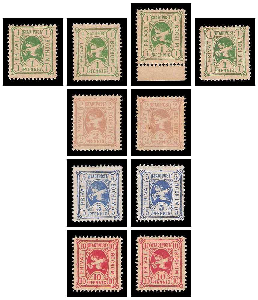 8.1887 Germany Private Mail Bochum A 35/38 collection 01
