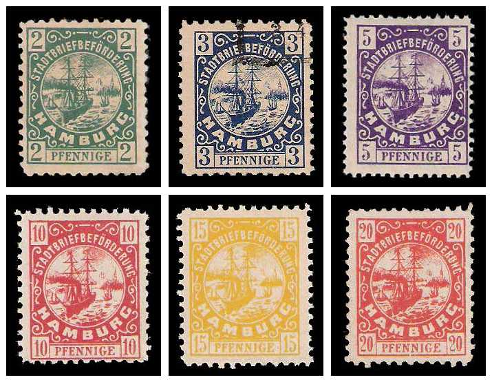 8.1887 Germany Private Mail Hamburg Mi D 10/16