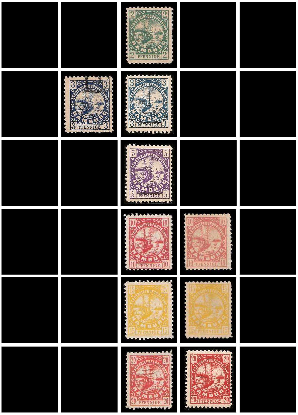 8.1887 Germany Private Mail Hamburg Mi D 10/16 collection 01