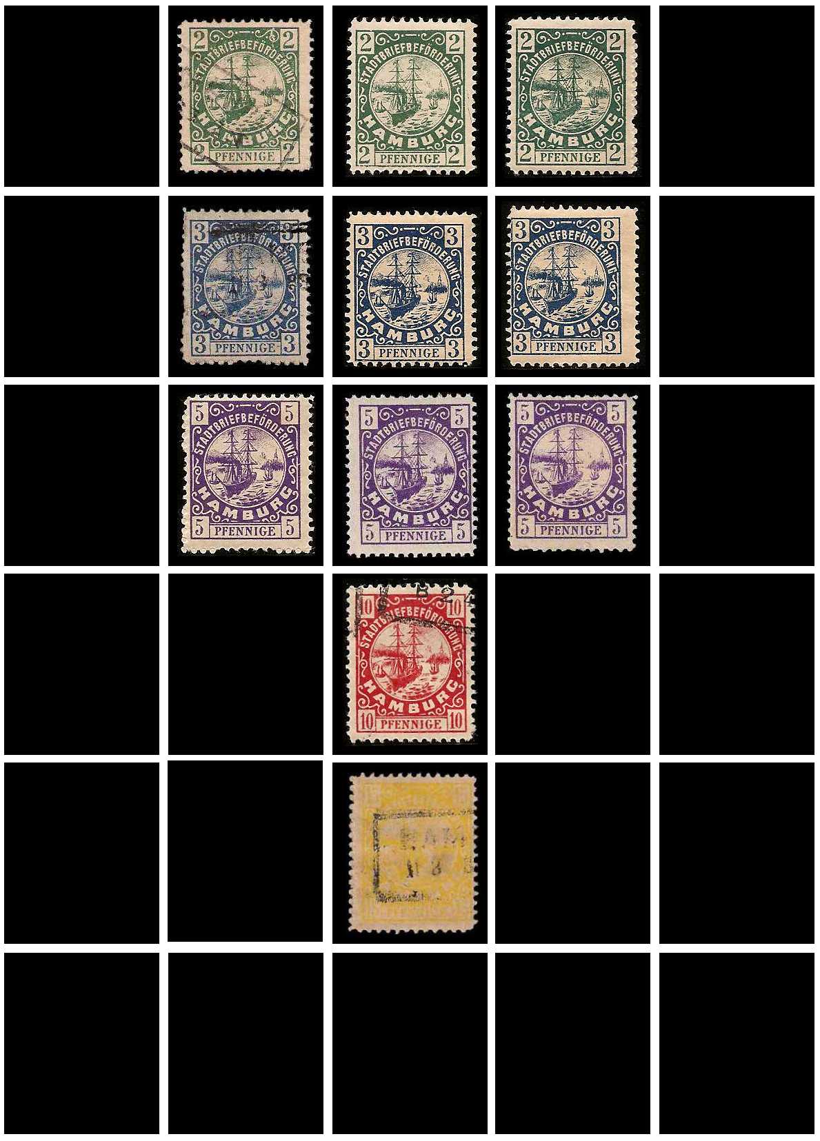 8.1887 Germany Private Mail Hamburg Mi D 10/16 collection 02