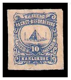8.1887 Germany Private Mail Karlsruhe Mi B 6/7 collection 01