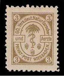 9.1887 Germany Private Mail Wiesbaden Mi 27/28 collection 01
