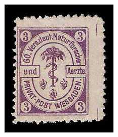 9.1887 Germany Private Mail Wiesbaden Mi 27/28 collection 02