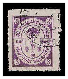 9.1887 Germany Private Mail Wiesbaden Mi 27/28 collection 04