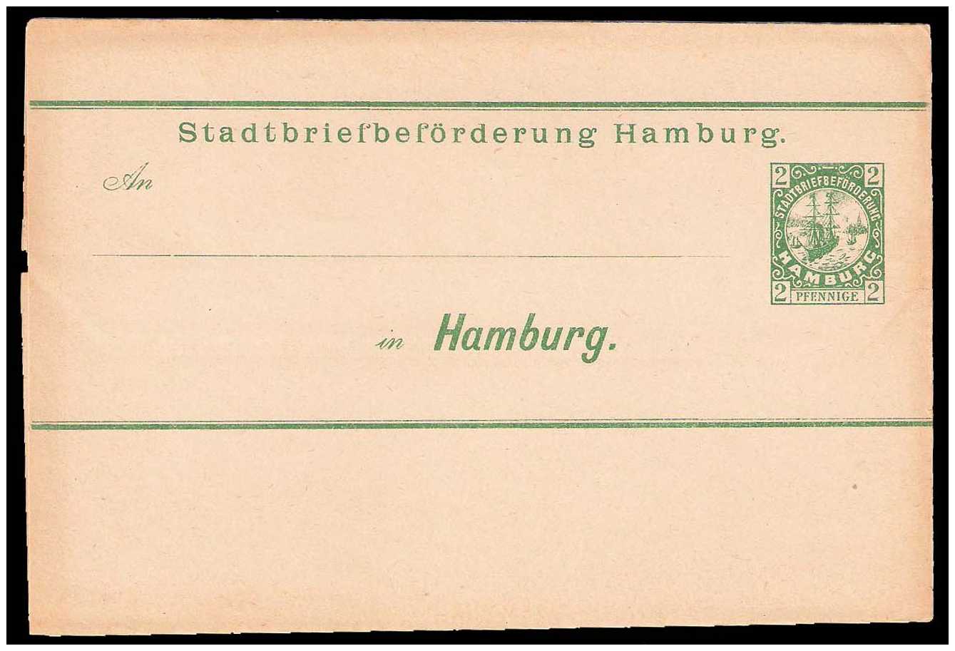 1888 Germany Private Mail Hamburg Mü D S1/S2