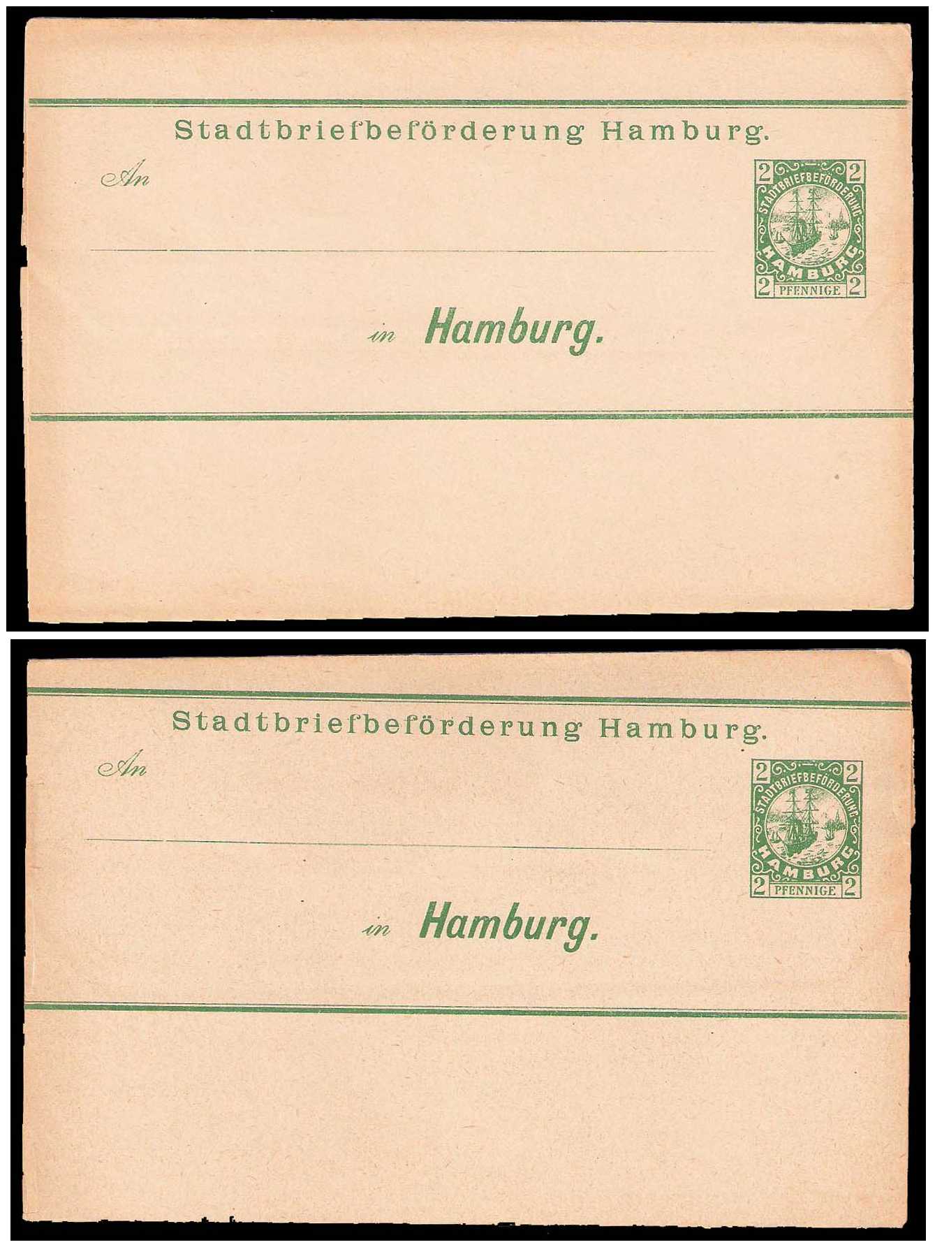 1888 Germany Private Mail Hamburg Mü D S1/S2 collection 01