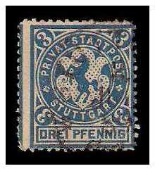 1888 Germany Private Mail Stuttgart Mi 7