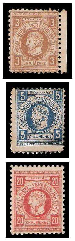 1.1888 Germany Private Mail Bochum Mi A 56/61 collection 01