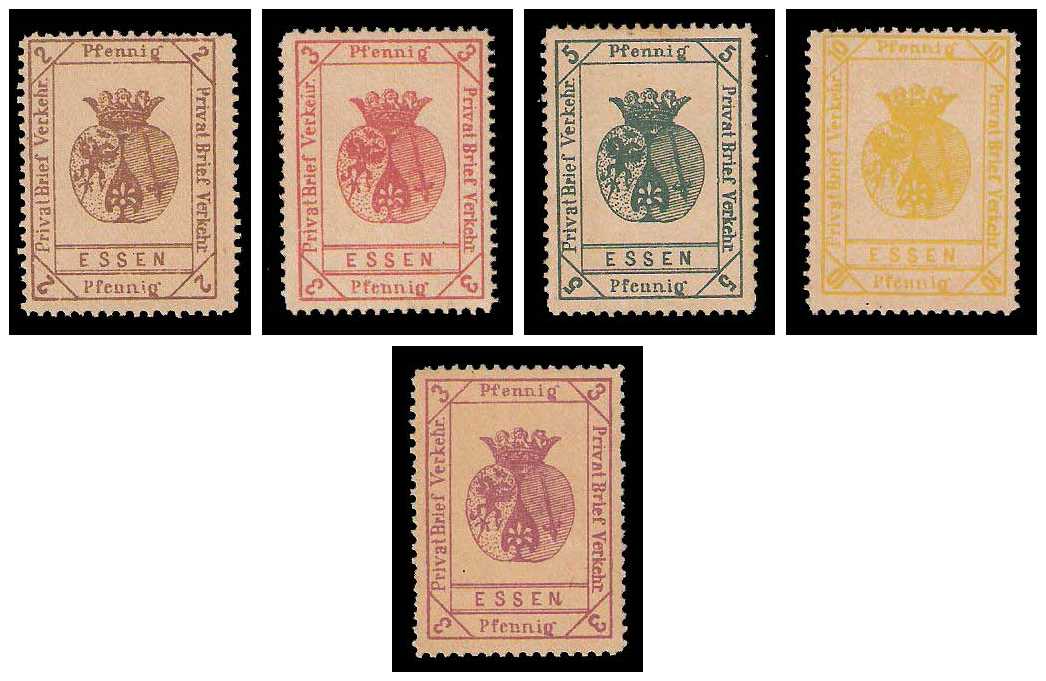 1./2.1888 Germany Private Mail Essen Mi A 14/19