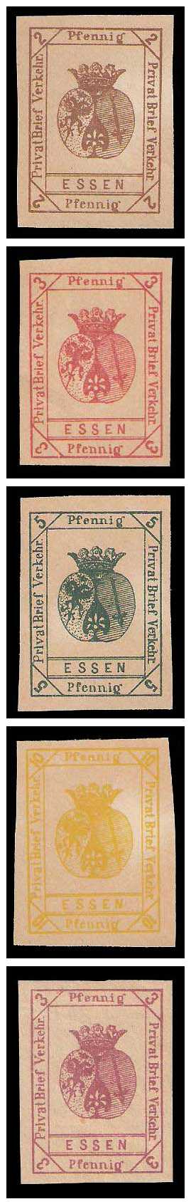 1./2.1888 Germany Private Mail Essen Mi A 14/19 collection 02