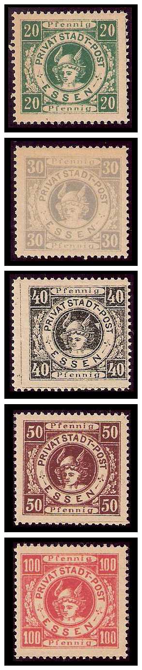 1.1888 Germany Private Mail Essen Mi A 9/13 collection 01
