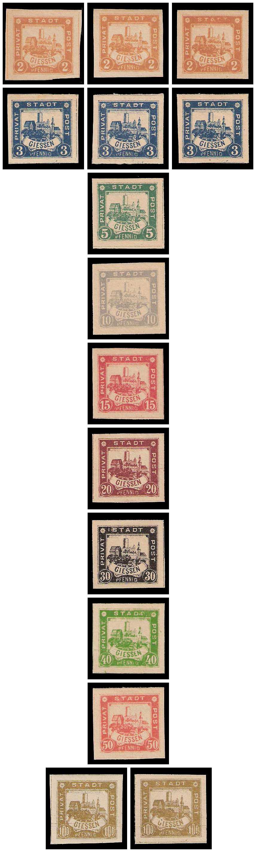 1.1887 Germany Private Mail Gießen Mi 16/25 collection 02
