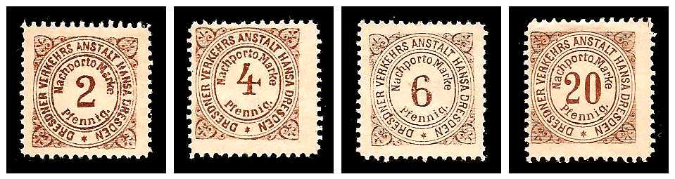 2.1888 Germany Private Mail Dresden Mi C 73/76 collection 02