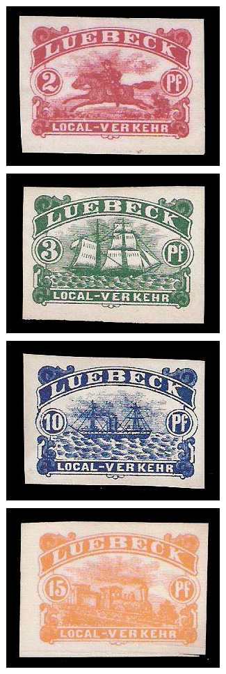 2.1888 Germany Private Mail Lübeck Mi A 1/4 collection 02