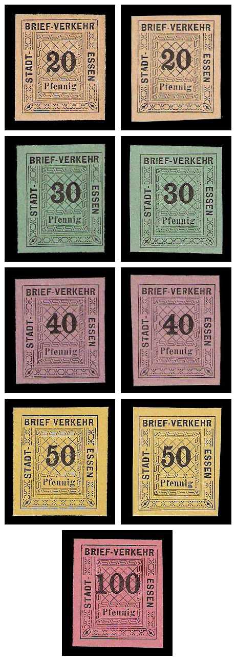 3.1888 Germany Private Mail Essen Mi A 20/24 collection 02