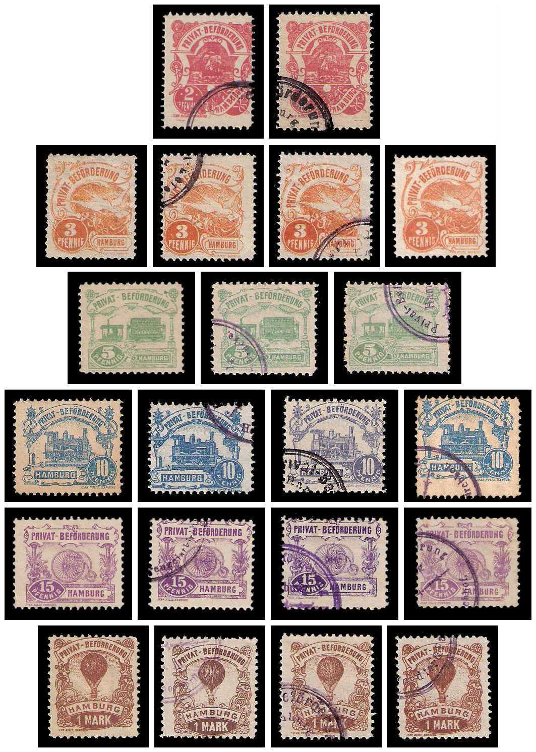 3.1888 Germany Private Mail Hamburg Mi E 11/16 collection 01