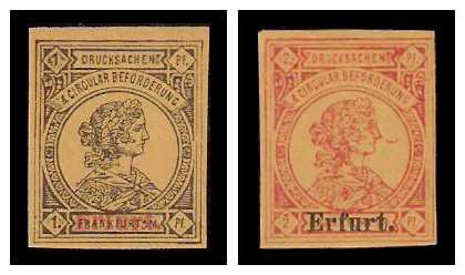 4.1888 Germany Private Mail Erfurt Mi A 1/2