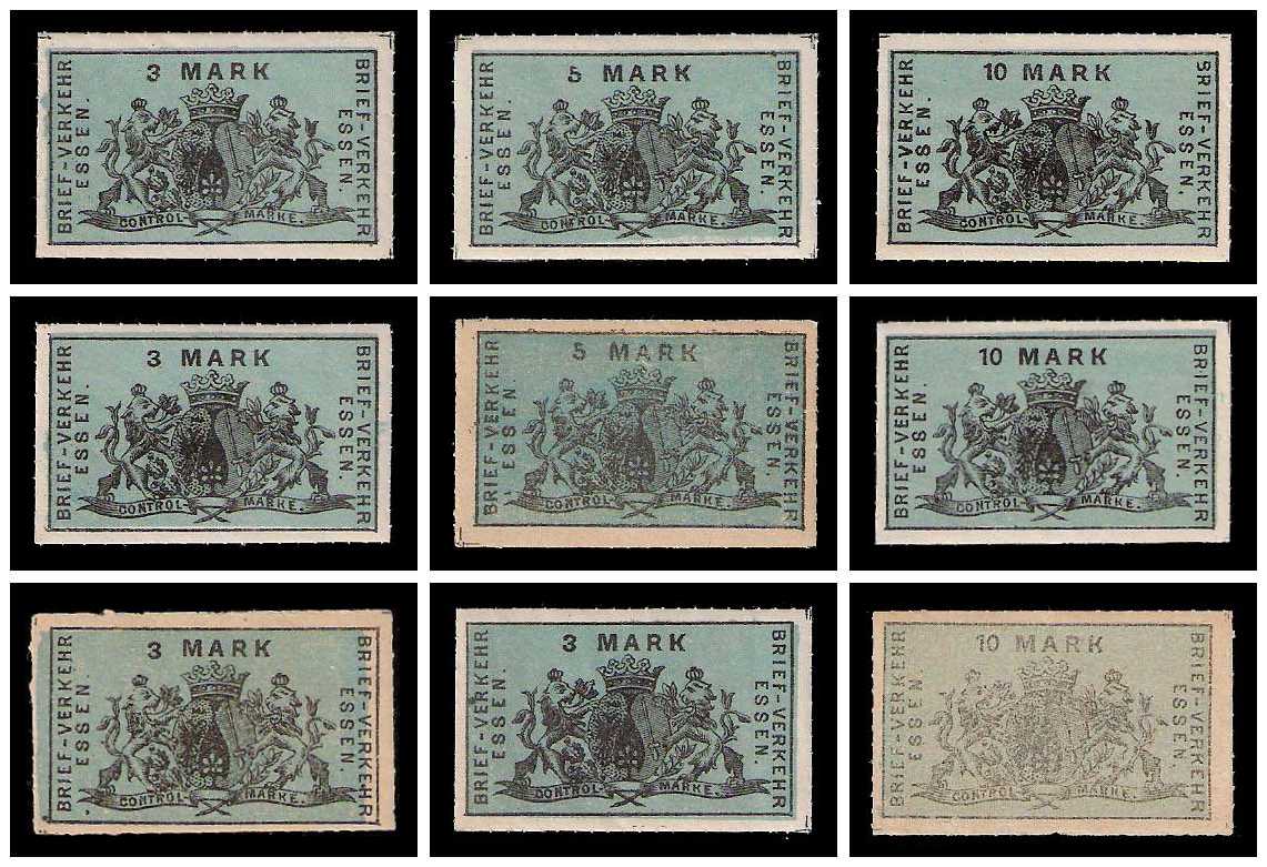 4.1888 Germany Private Mail Essen Mi A 29/31 collection 01
