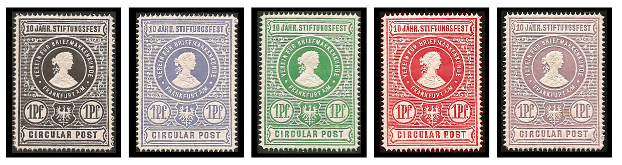 6.1888 Germany Private Mail Frankfurt a.M. Mi B 56/60