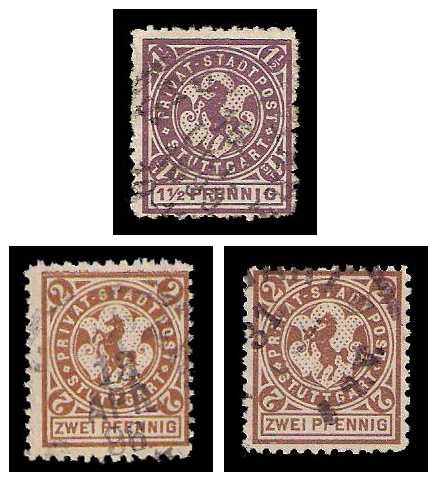 1890/1899 Germany Private Mail Stuttgart Mi 11/14 collection 01