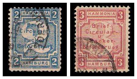 3.1890 Germany Private Mail Hamburg Mi E 40/41
