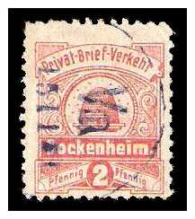 11.1890 Germany Private Mail Bockenheim Mi 1