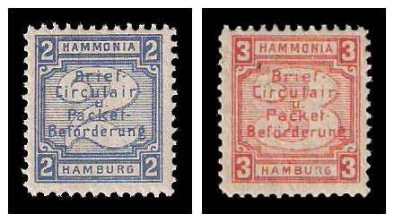 12.1890 Germany Private Mail Hamburg Mi E 42/43