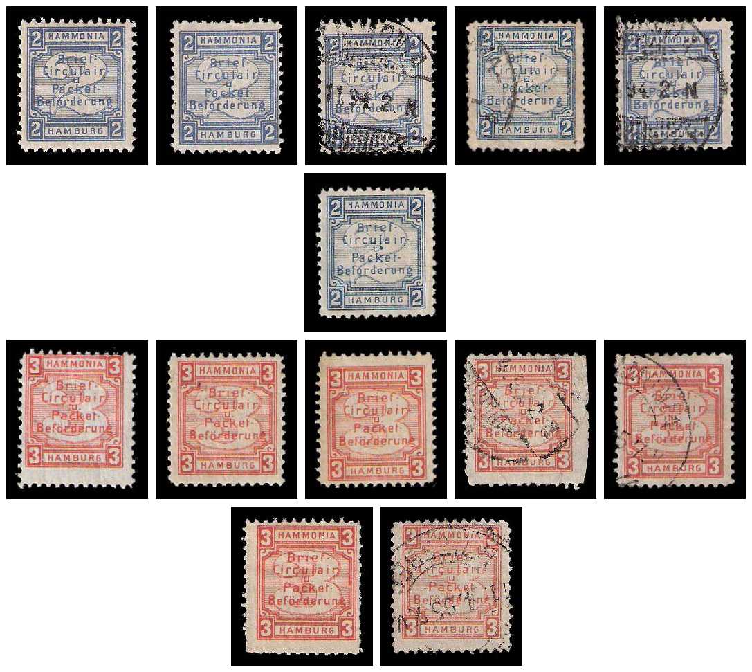 12.1890 Germany Private Mail Hamburg Mi E 42/43 collection 01