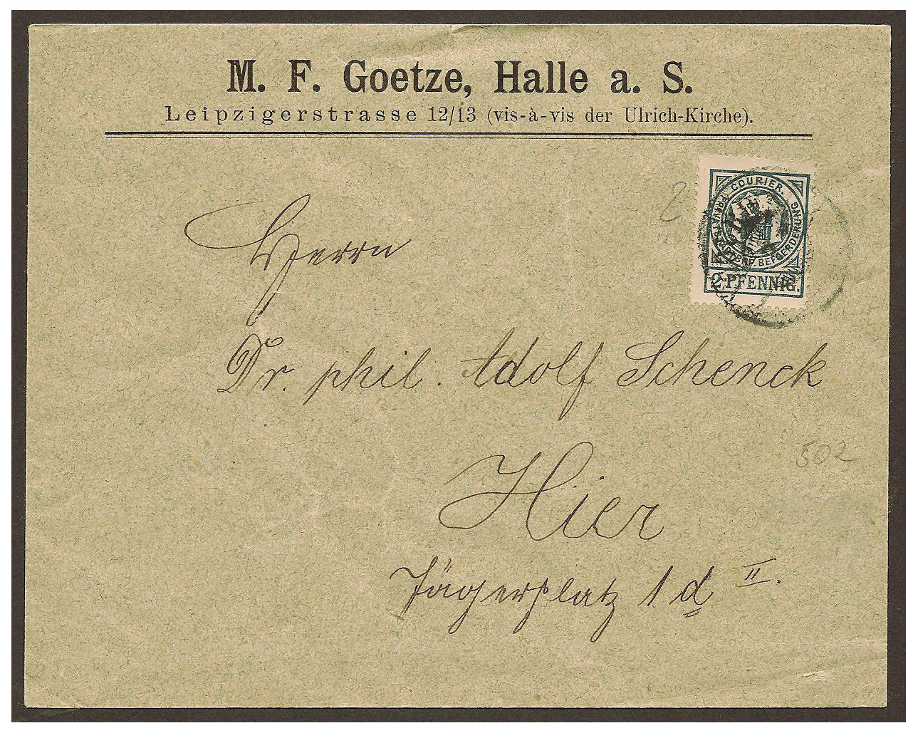 1891 Germany Private Mail Halle a.S. Mi A 1/2 collection 1