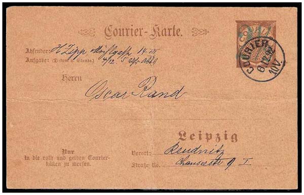 10.1892 Germany Private Mail Leipzig Mü PC4