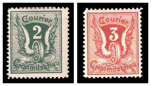 1893 Germany Private Mail Crimmitschau Mi 7/8