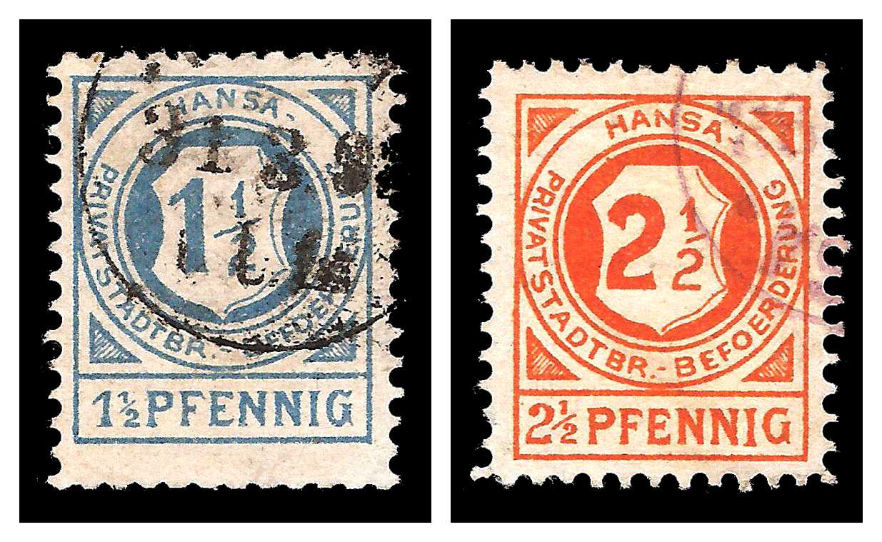 3.1893 Germany Private Mail Breslau Mi E 1-2