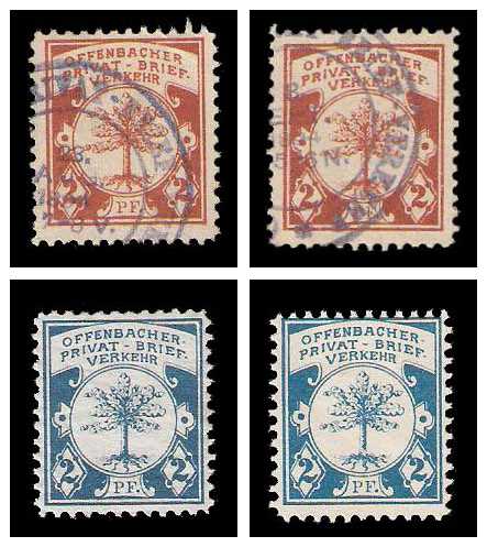 9.1893/1898 Germany Private Mail Offenbach Mi B 1/2 & 4-collection 01