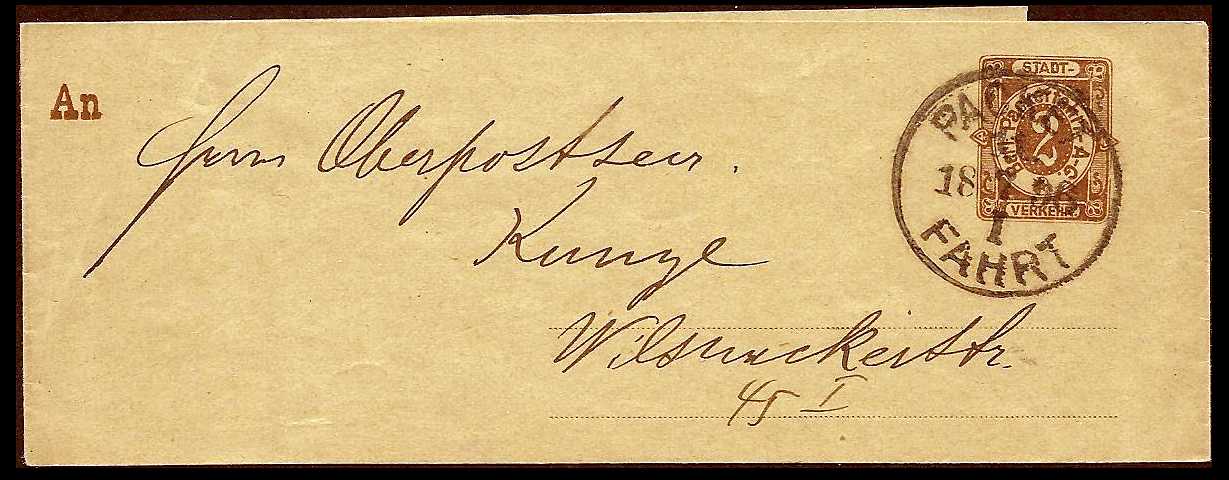 1894 Germany Private Mail Berlin B MzE PWEr 22
